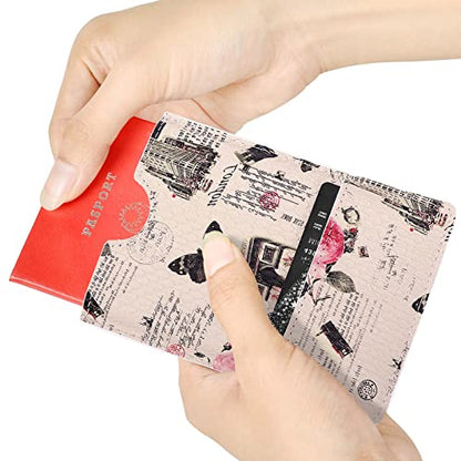 XEYOU Passport Holder Cover - Ultra Slim Premium Synthetic Leather Travel Wallet Case Cover - color: Eiffel Tower