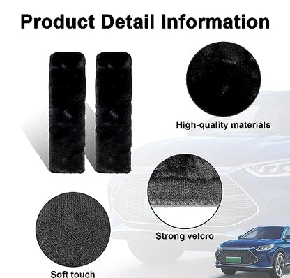 Ziciner 2 Packs Car Seatbelt Covers Shoulder Pad, Universal Soft Faux Sheepskin Shoulder Cover for Comfortable Driving, Fluffy Seat Belt Protector Help to Protect Your Neck and Shoulder (Black) - color: Black