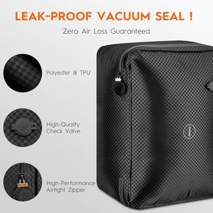 43L Max Capacity Vacuum Suitcase Compression Bags with Wireless Pump - Space Saver Bags for Travel Luggage, No Checked Baggage, Reusable, IP68, Fits 20/24/28 Inch Suitcases (No Tracker) - color: 2PC+Pump (No Tracker)