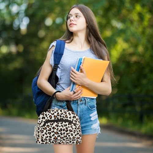 Lunch Bag Women Lunch Box for Women Adult Cute Insulated Lunch Bag Small Cooler Lunch Tote Bags for Work Picnic School (Leopard) - color: Leopard