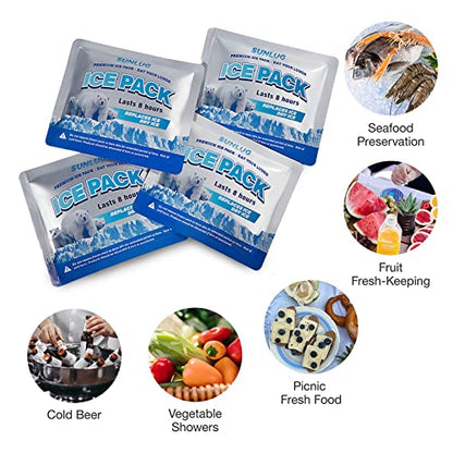 Cooler Ice Packs Reusable Ice Packs for Coolers Long Lasting Freezer Packs for Cooler Bag, Lunch Bags, Cooler Backpacks - color: 4 Pack - Lunch Box Ice Packs