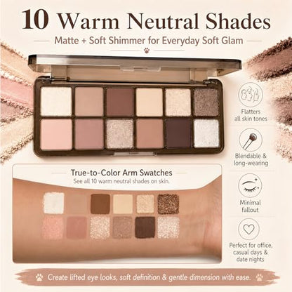 Basic Eye Makeup Kit for Women, 90s Neutral Eyeshadow, Brow Powder, Brow Stencils, Cat Eyeliner Guides, Taupe Matte Lipstick, Cat Lover Cosmetic Bag & etc. - Perfect Makeup Gift Set for Girls & Teens. - color: 10-Cat Lover