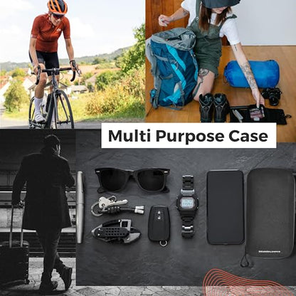 Cycling Wallet & Waterproof Phone Pouch — Rain-Resistant Bike Jersey Pocket Organizer with YKK Zippers | Cards, Cash, Keys & Tool Pouch for Road, MTB, Gravel, EDC & Travel, Black