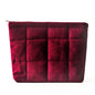Puffy Quilted Makeup Bag, Cosmetic Bag, Travel Toiletry Organizer Pouch, Clutch for Women(Wine Red - Velvet) - color: Wine Red - Velvet