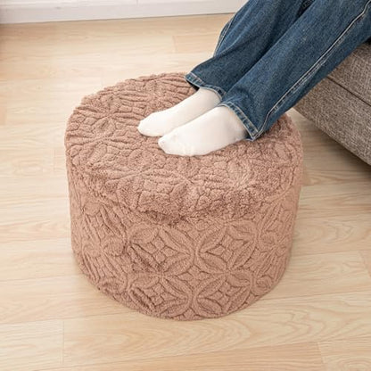 Plush Multi-Functional Ottoman Pouf – Ergonomic Ottoman Foot Rest with Space-Saving Design, Perfect Under Desks, Couches & Sofas (Coffee) - color: Coffee