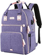 SINVICKO Crochet Bag, Knitting Bag Backpack and Totes Organizer with USB Charging Port, Large Yarn Storage Tote Bag - color: Purple