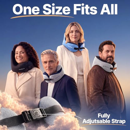 ComfyNap® Versatile Travel Neck Pillow for Airplane [Patented], 9 Positions in 3 Techniques, Plane Pillow with Pure Memory Foam, Travel Pillow with HeadRest Flight Sleep, Travel Essential - Moon - color: Moon