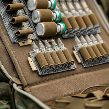 M-Tac Modular Ampoule Organizer Insert | Tactical Insert with Elastic Loops & Loop Velcro Backing | Fits Medical Kits & Backpacks, 5 Slot - color: Coyote, size: 2 ml