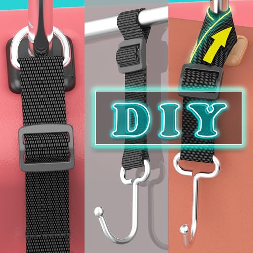 Car Headrest Hooks for Purse and Bags, 4 Pack | Adjustable Back Seat Hanger, Metal Heavy Duty, 100 lbs Capacity, Purse Holder - style: D4