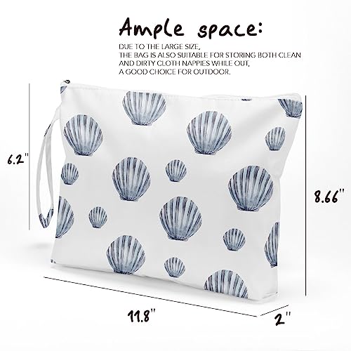 Fokongna Wet Dry Bag Toiletry Diaper Cosmetic Bag, Waterproof, Large Capacity, Zipper, Travel, Shell 01 - color: Shell 01