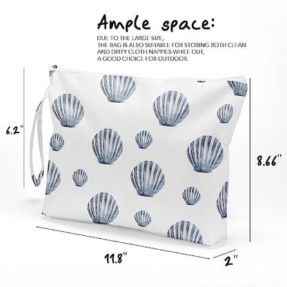 Fokongna Wet Dry Bag Toiletry Diaper Cosmetic Bag, Waterproof, Large Capacity, Zipper, Travel, Shell 01 - color: Shell 01