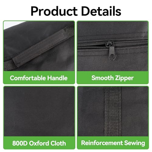 Klmnop 83" L x 12" W Tent Pole Bag for Party Tent, Heavy Duty 800D Oxford Tent Poles Long Storage Bag with Padded Handles, Double Zipper Portable Case for for Tents Poles, Top Covers(Black)
