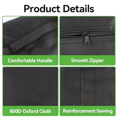 Klmnop 83" L x 12" W Tent Pole Bag for Party Tent, Heavy Duty 800D Oxford Tent Poles Long Storage Bag with Padded Handles, Double Zipper Portable Case for for Tents Poles, Top Covers(Black)