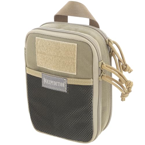 MAXPEDITION Double-Decker Pocket Organizer, Tactical Tool Pouch for Organization, EDC Pouch for Everyday Carry - color: Khaki, size: 5" x 7" EDC