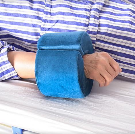 Adult Bed Sore Pads Wedge Foot Support Pillow Pressure Ulcer Ankle Protector Ring Foot Rest Pillows Bedridden Patient Elderly Heel Cushion Sleeping Elevated Foam Pad Leg Post Surgery Recovery Pillow - color: Blue,1pc