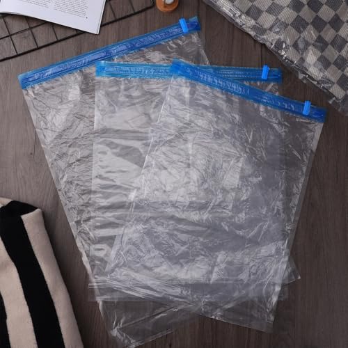 HEMOTON 9 Pcs Roll up Vacuum Compression Bags Space Saver Storage Bags for Clothing Travel Manual Seal Set with 3 Small (35x50cm) 3 Medium (40x50cm) 3 Large (40x60cm)