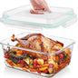 Vtopmart 6.5L/ 220oz/ 27.5cup Extra Large Glass Food Storage Containers with Snap Airtight Lids for Roasting Turkey, Chicken, Baking Casserole, Fruits, Party, BPA Free, Oven Safe, Freezer, Dishwasher - size: 1pack 220oz
