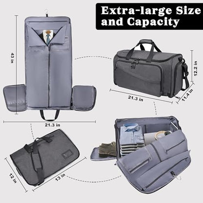 HILOMON Travel Garment Duffle Bag with Laptop Compartment, RFID Blocking Convertible Suit Bag Name Tap Pocket Carry On 2 in 1 Hanging Suit Travel Duffel Work Pouch - color: Laptop Compartment