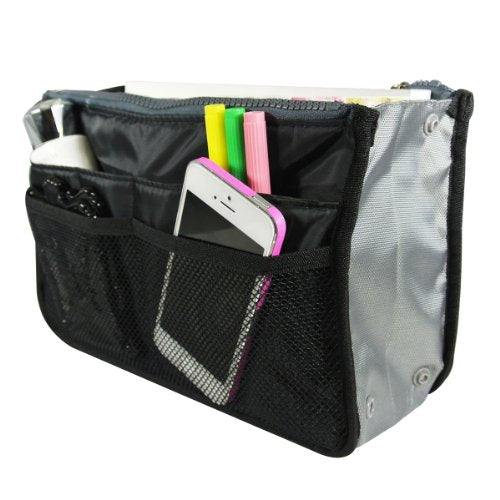Wrapables® Unisex Bag Insert Organizer, Travel Bag Organizer - Black - color: Black