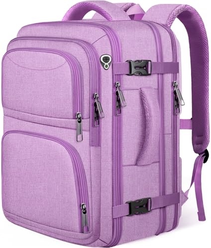 Travel Backpack for Women, Expanable Carry on Backpack, TSA 17.3 inch Laptop Bag Flight Approved, Lightweight Waterproof Business Luggage Bag, Travel Gifts for Women, Purple - color: Purple, size: X-Large