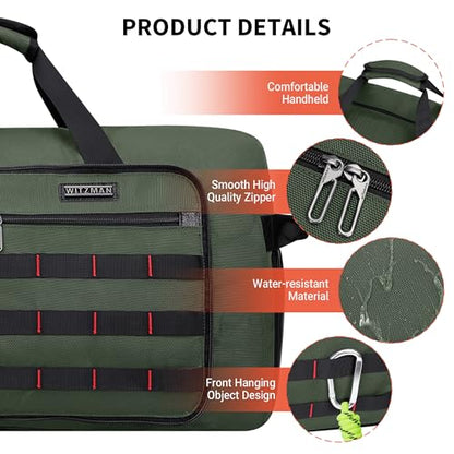 WITZMAN Foldable Duffle Bag for Travel 65L Lightweight Packable Duffel Bag with Shoes Compartment Overnight Bag for Men Women (B697 Army Green） - color: Army Green