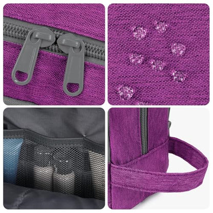 Toiletry Bag for Men Hanging Dopp Kit Water Resistant Shaving Bag Small Toiletry Bag for Traveling (Deep Purple) - color: Deep Purple