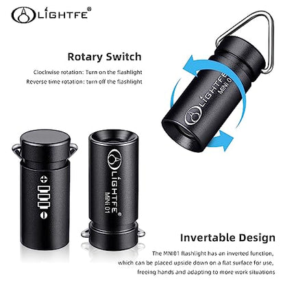 MINI01 Keychain Flashlight mini Keychain Light is Light, Small, and Bright (Mini01 Black) - color: Mini01-Black