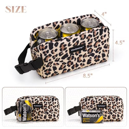Freezable Lunch Bag,Freezable Snack Bag,Mini Cooler Bag for Travel/Work/School,Small Insulated Bag,Small Cooler Lunch Box with Ice Packs,Insulated Snack Bag,Freezable Snack Box with Handle Buckle - color: Brown Leopard