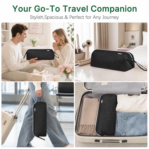 KarSyon Shark Flex Style Case for Dyson Airwrap Hair Dryer Brush Revlon Hair Tools Travel Bag Carrying Case Flat Curling Iron Organizer (Black) - color: Black