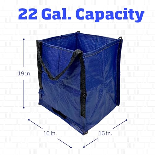 DURASACK Heavy Duty Storage Tote Bag 22-Gallon Rugged Woven Polypropylene Moving Bag, Reusable Self-Standing Design, Holds up to 500 Pounds, Pack of 4, Blue - color: Blue, size: Pack of 4