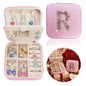 Travel jewelry case Travel jewelry box Travel Jewelry Organizer Small box Gift for Girls Women with Mirror (Pink + R) - color: Pink R