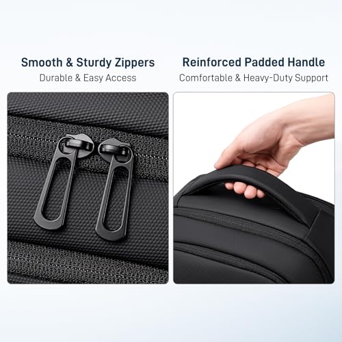 FENRUIEN Business Laptop Backpack for Men, Anti-Theft Travel Backpack with USB Charging Port, Water-Resistant Computer Pack Fits 15.6" Laptop, TSA-Friendly Commuter Daypack, Black - style: Regular Backpack
