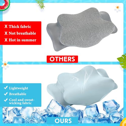Hahafelt Cooling Cervical Neck Pillowcase Cover (Only Pillow Case) Ergonomic Pillowcase with Zipper Breathable Contour Pillow Cover for Side Back Stomach Sleepers(Haze Blue,Standard Size) - color: Haze Blue, size: Standard Size
