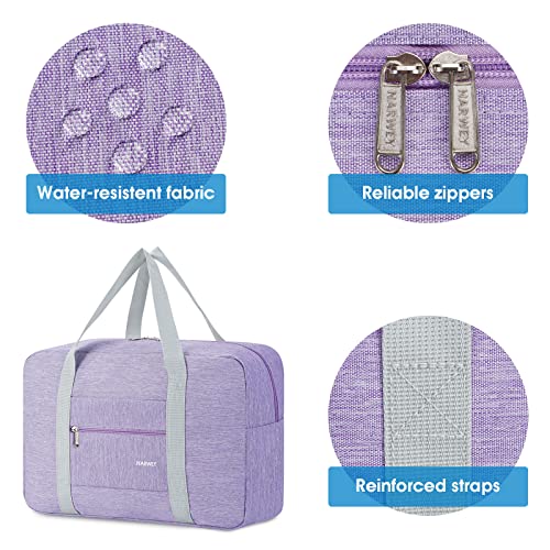 For Spirit Airlines Personal Item Bag Foldable Travel Duffel Bag Tote Carry on Luggage Duffle Overnight for Women and Men - color: 1112-Thick Series Purple-1