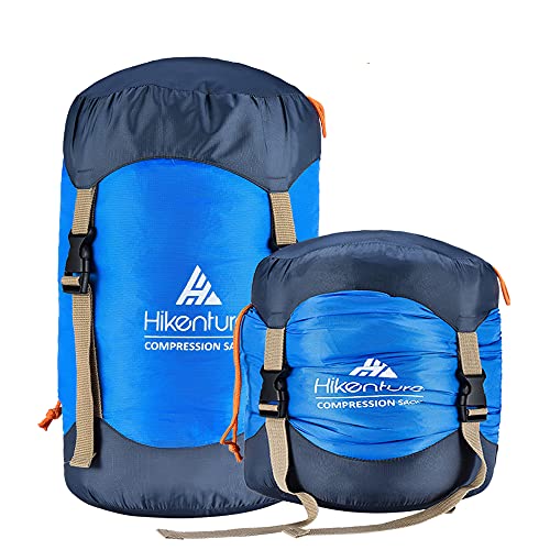 Hikenture Compression Sack for Sleeping Bag, Upgrade Anti-Tear Nylon Sleeping Bag Stuff Sack, 10L/14L/20L/30L Water-Resistant Compression Bag, Storage Bag - color: Blue, size: 20L