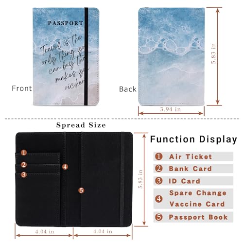 PDE-QUNLIAN Passport Book Holder Passport Wallet for Children Passport Holder for Kid Passport Cover for Boy and Girl Passport Case Passport Books Holder 1 PCS (6x4IN) - color: Sea-1pcs