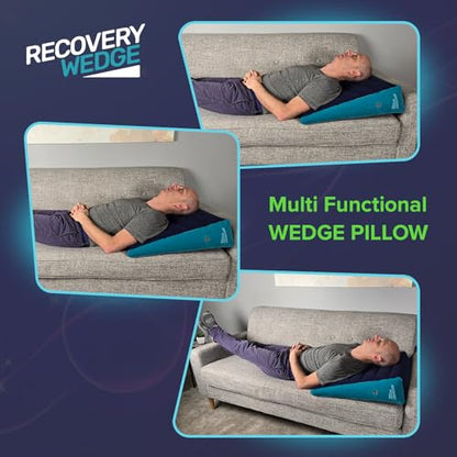 Leg Elevation Pillow by Recovery Wedge, Inflatable Wedge Pillow for Sleeping and Post-Surgical, Improve Circulation and Reduce Swelling, Speed Injury Recovery. (Small Triangle) - size: Small Triangle