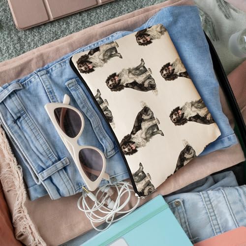 English Springer Dog Makeup Bag, English Springer Lovers Gifts Cosmetic Bag for Women, Dog Mom Lovers Owner Gifts for Women Christmas, Pet Lover Gift Zipper Travel Makeup Pouch for Purse - color: english springer