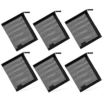 EASYFUN Small Zipper Pouch，6 Pieces Mini Mesh Pouch Coin Purse Portable Cosmetic Case Mesh Storage Bags with Key Kit Small Item Organizer,5 x 4 Inch - color: Dark Black