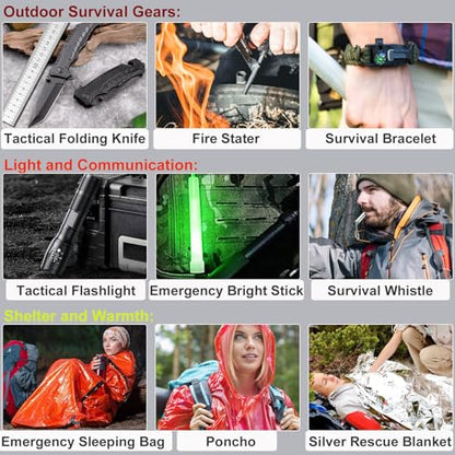 [New Upgrade] First Aid Kit, Survival Gear Outdoor Tactical Gear Set First Aid Kits Military Grade Molle System for Camper Travel Hunting Hiking and Adventures - color: Black