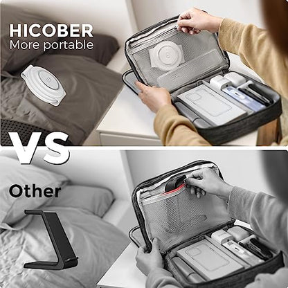Hicober 3 in 1 Wireless Charging Station for iPhone 15, Magnetic Foldable Travel Charger Station Stand 18W for iPhone Air 17 16 15 14 13 12 Pro/Max/Plus/Apple Watch All Series & Airpods - color: B-White