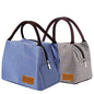 2PCS Lunch Bags 2PCS Reusable Lunch Tote Bags Portable Lunch Cooler Bag Lunch Holder Insulated Lunch Box Bag for Picnic Office Beach (Blue+Brown) - color: Blue+Brown