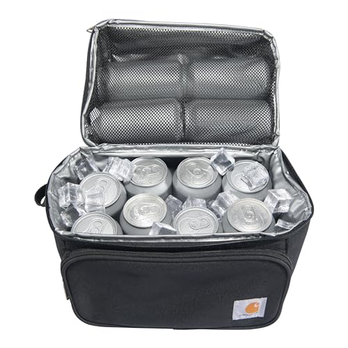 Carhartt Camping Cooler, Worksite Lunchbox, Soft Shell Lunch Bag for Construction Sites, Work and Everyday Use, Black - color: Black