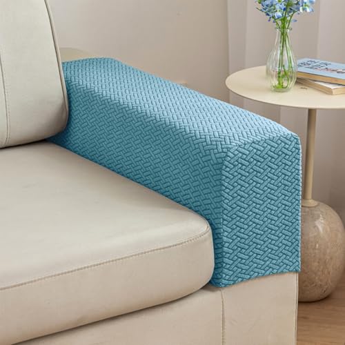 Yoovat Couch Arm Covers Sofa Arm Cover armrest Covers for Sofa Couch Armrest Cover Chair Arm Cover Set of 2 (Texture-Sea Blue,Large (Set of 2)) - color: Texture-sea Blue, size: Large (Set of 2)