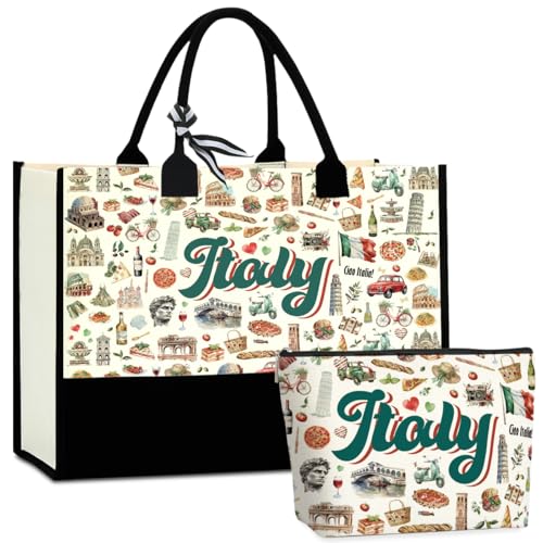 Seattle Italy Chicago New York Las Vegas Paris Gifts for Women Canvas Tote Bag Mother's Day Gifts for Women - color: Italy