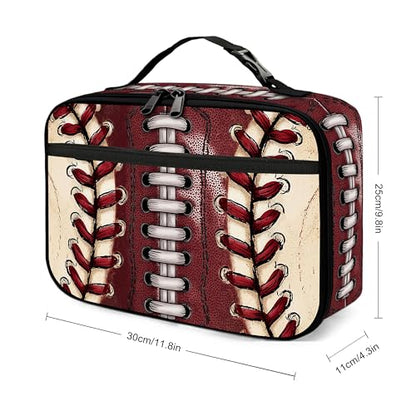 Football Lunch Bag Insulated Reusable Lunch Box Cooler Thermal Tote Bag For Teenage Boys Girls School Beach - color: Football