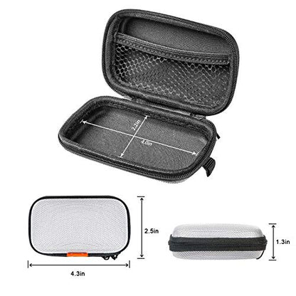 Small EVA Electronic Carrying Case - Hard Shell Protection Zipper Case for Earbud, Wired Earpiece, Bluetooth Headset, Earphone, Charger - Cell Phone Accessories Small Gadgets Organizer - Silver - color: Silver