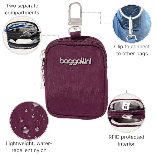 Baggallini womens On the Go Mini Pouch - color: Mulberry