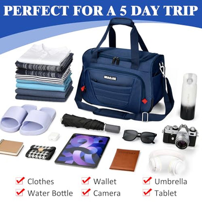 Underseat Carry On luggage Bag Airplanes Personal Item Bags Weekender Overnight Travel Tote Bag Shoulder Small Softside Carry on Luggage Travel Duffel Bags For Men Women -16 IN Navy Blue - color: Navy Blue, size: 16 IN