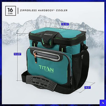 Titan by Arctic Zone Deep Freeze Cooler - Zipperless Hardbody Cooler - Deep Freeze Insulation, HardBody Liner, and SmartShelf - color: Pine, size: 16 Can